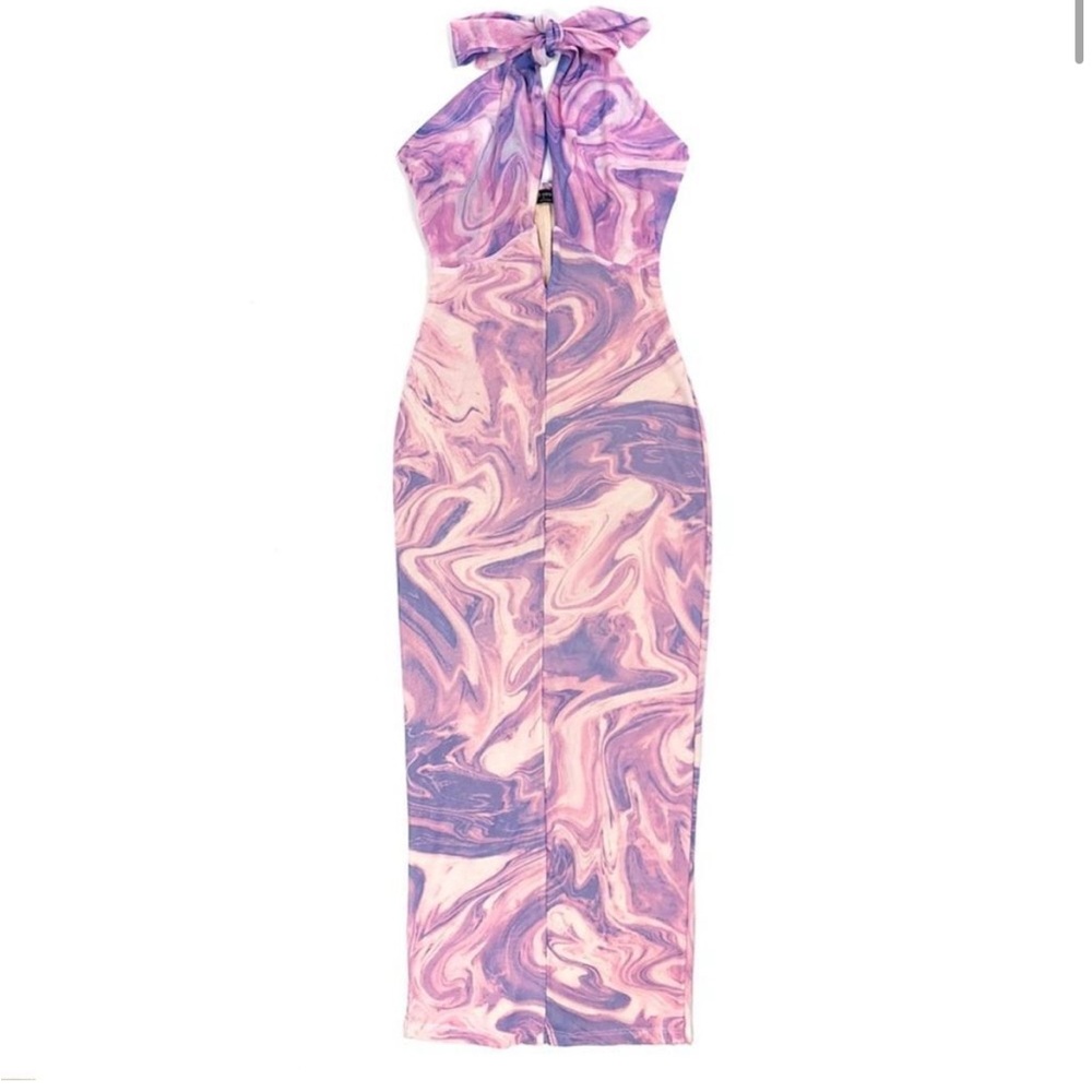 Naked Wardrobe cutout halter midi dress